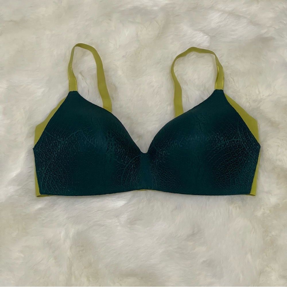 Knix Lace WingWoman Contour Bra Emerald Green Lime Size 5 Wireless Bralette